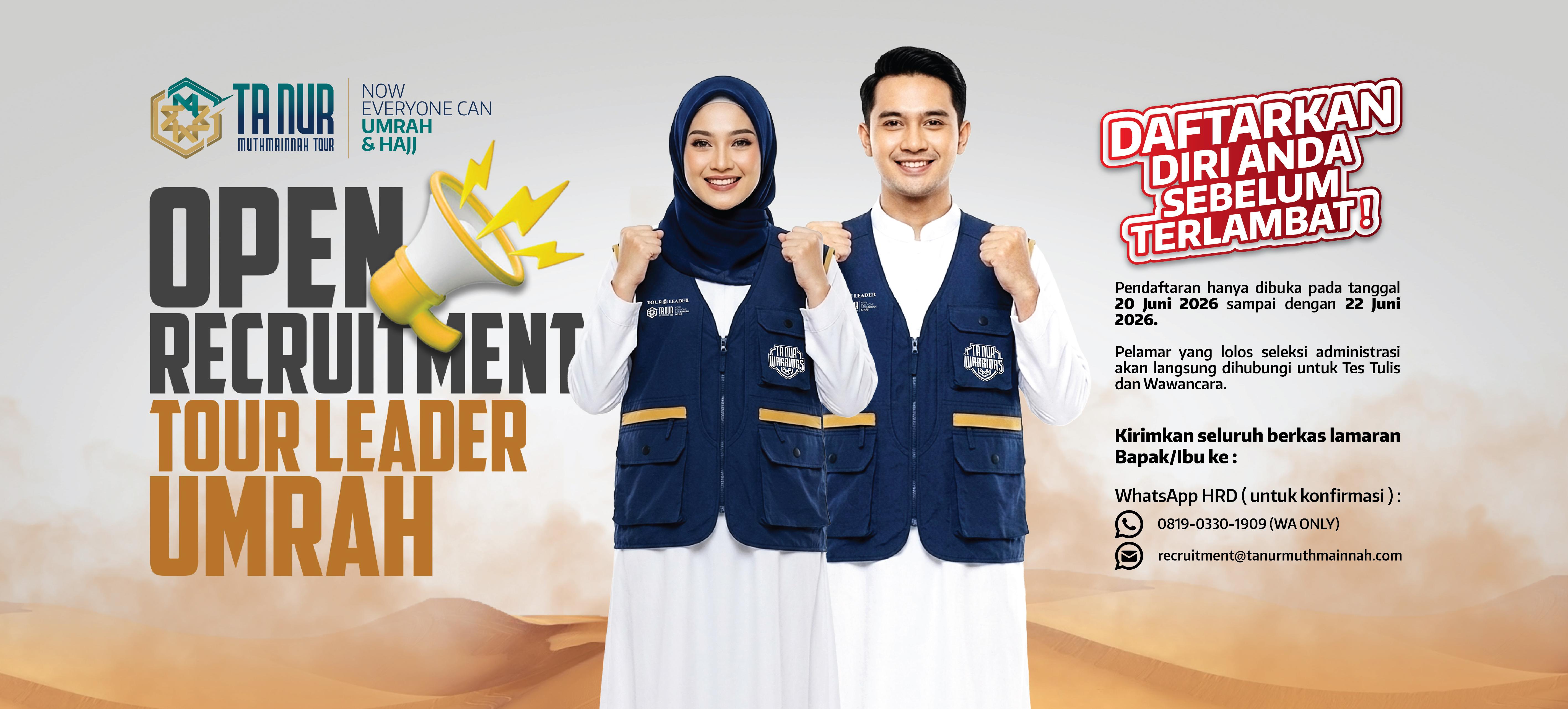 Jumbotron Open Recruitment Tour Leader